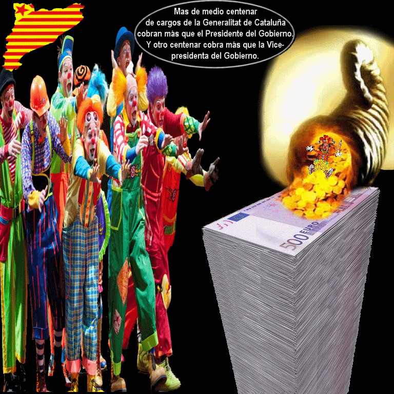 GIF ANIMADO El circo catalan y los megasueldazos de la Generalitat